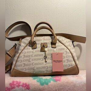Juicy Couture Eastside Westside white Pecan Satchel crossbody bag NWT